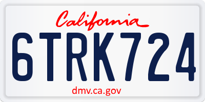 CA license plate 6TRK724