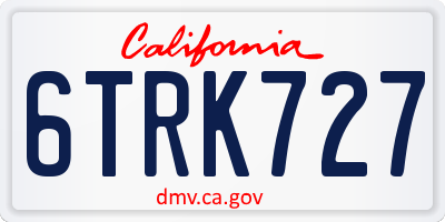 CA license plate 6TRK727