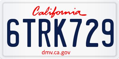 CA license plate 6TRK729