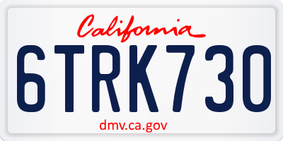 CA license plate 6TRK730