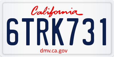 CA license plate 6TRK731