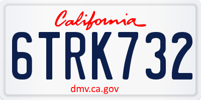 CA license plate 6TRK732