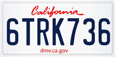 CA license plate 6TRK736