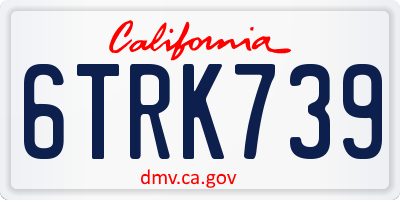 CA license plate 6TRK739
