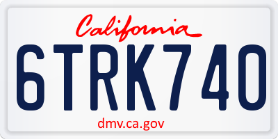 CA license plate 6TRK740