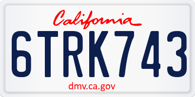 CA license plate 6TRK743