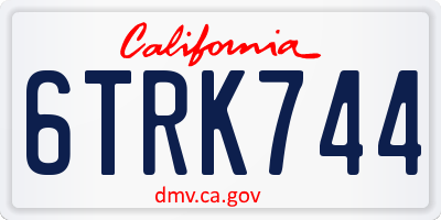 CA license plate 6TRK744