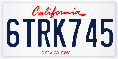 CA license plate 6TRK745