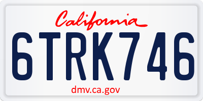 CA license plate 6TRK746