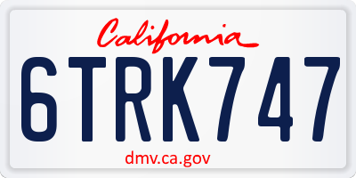 CA license plate 6TRK747