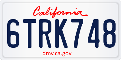 CA license plate 6TRK748