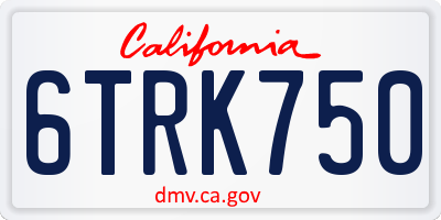 CA license plate 6TRK750