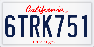 CA license plate 6TRK751