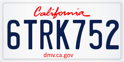 CA license plate 6TRK752