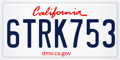 CA license plate 6TRK753