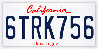 CA license plate 6TRK756