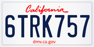 CA license plate 6TRK757