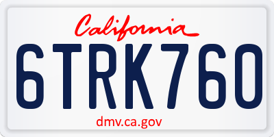 CA license plate 6TRK760