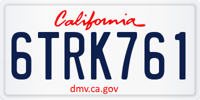 CA license plate 6TRK761