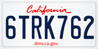 CA license plate 6TRK762