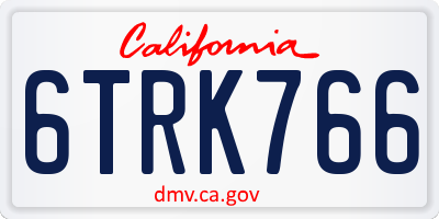 CA license plate 6TRK766