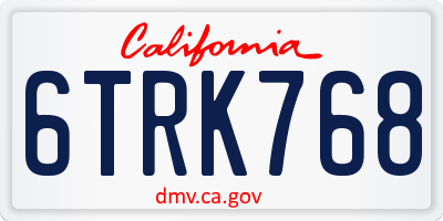 CA license plate 6TRK768