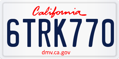 CA license plate 6TRK770