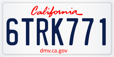 CA license plate 6TRK771