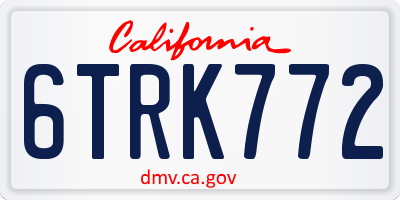 CA license plate 6TRK772