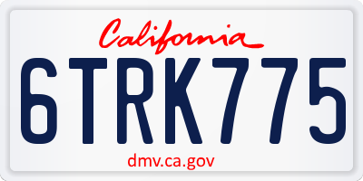 CA license plate 6TRK775