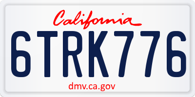 CA license plate 6TRK776