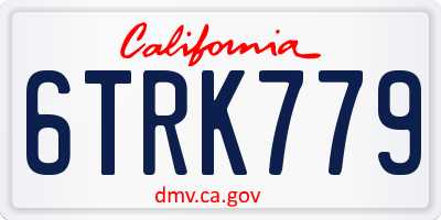 CA license plate 6TRK779