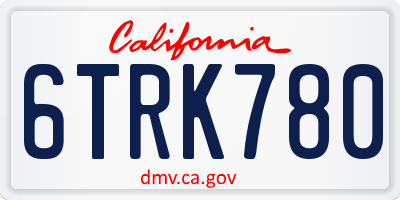 CA license plate 6TRK780