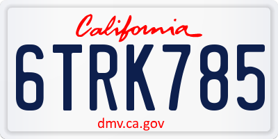 CA license plate 6TRK785