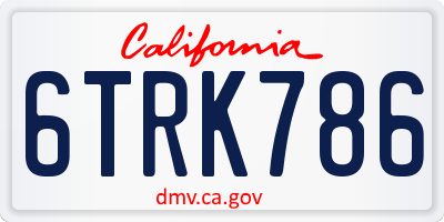 CA license plate 6TRK786