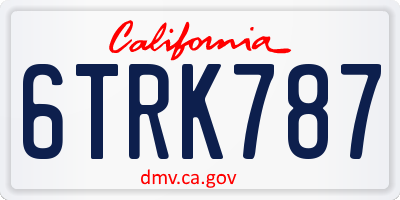 CA license plate 6TRK787