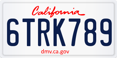 CA license plate 6TRK789