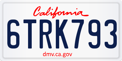 CA license plate 6TRK793