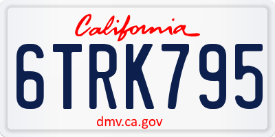 CA license plate 6TRK795