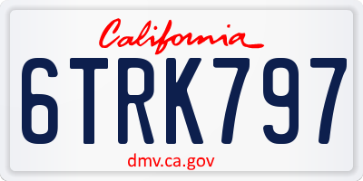 CA license plate 6TRK797