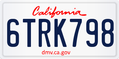 CA license plate 6TRK798