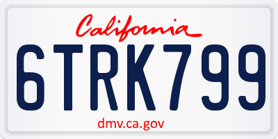 CA license plate 6TRK799