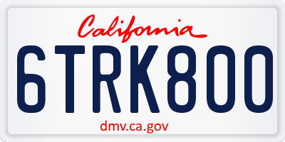 CA license plate 6TRK800