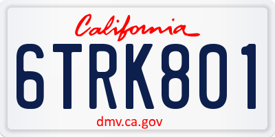 CA license plate 6TRK801