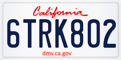 CA license plate 6TRK802