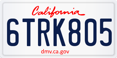 CA license plate 6TRK805