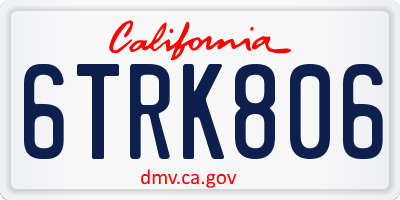 CA license plate 6TRK806