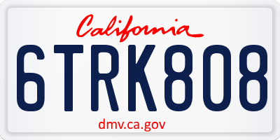 CA license plate 6TRK808