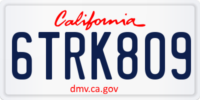 CA license plate 6TRK809