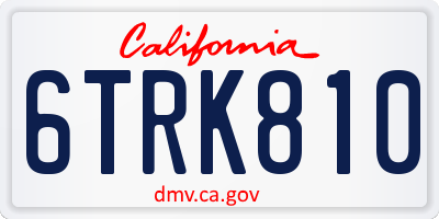 CA license plate 6TRK810